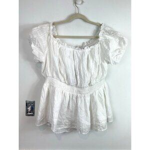 Scarlett Darkness Gothic Renaissance Blouse Shirt Lace White Milkmaid 2XL Boho